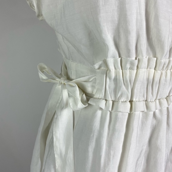 ZARA White V-neck Side Tie Mini Dress Womens Small - Picture 4 of 10